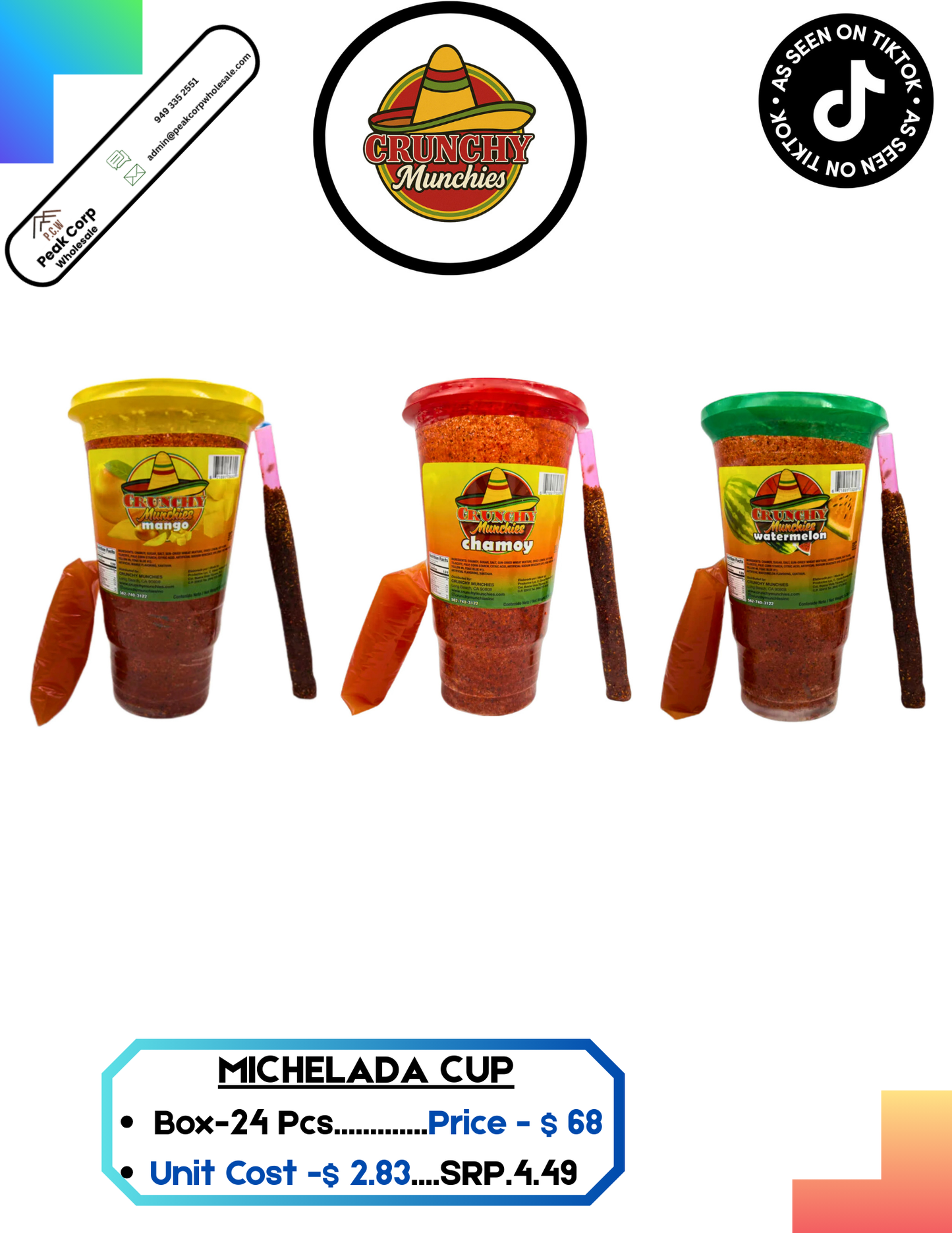 Crunchy Munchies Michelada Cup-24 pcs