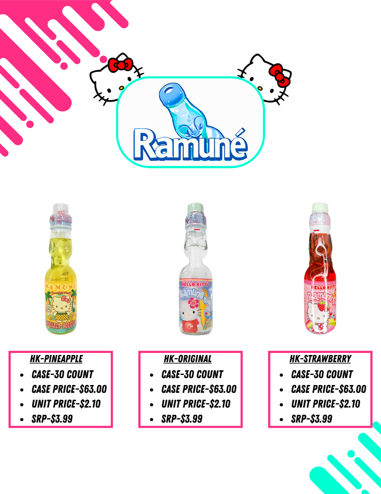 Ramune Hello Kitty Drink-30 pcs