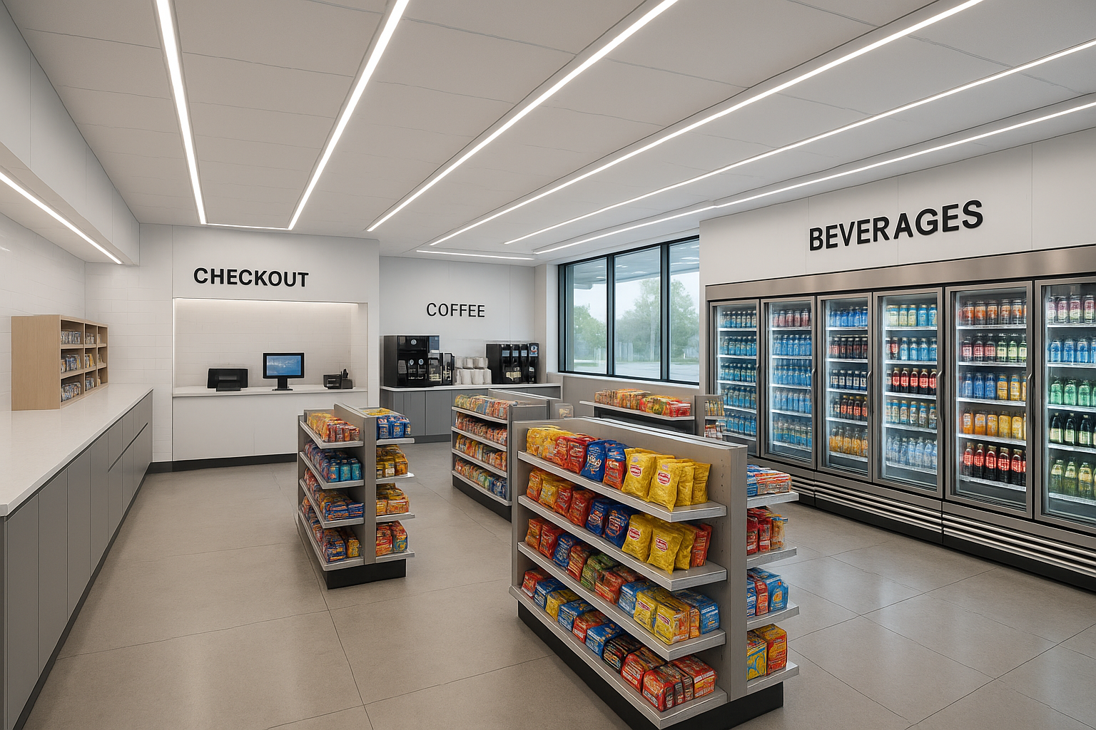 modern gas station store inside